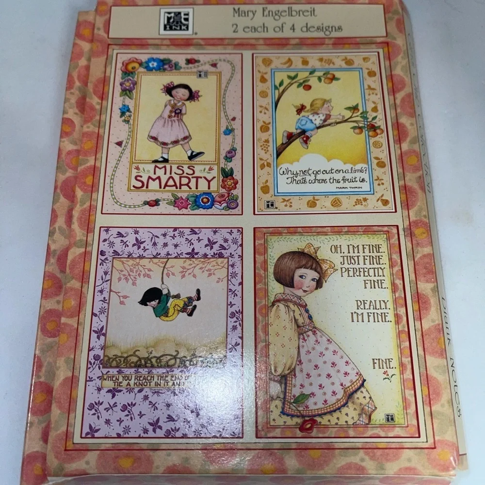 Set of 6 Mary Engelbreit cards as pictured- CUTE!!